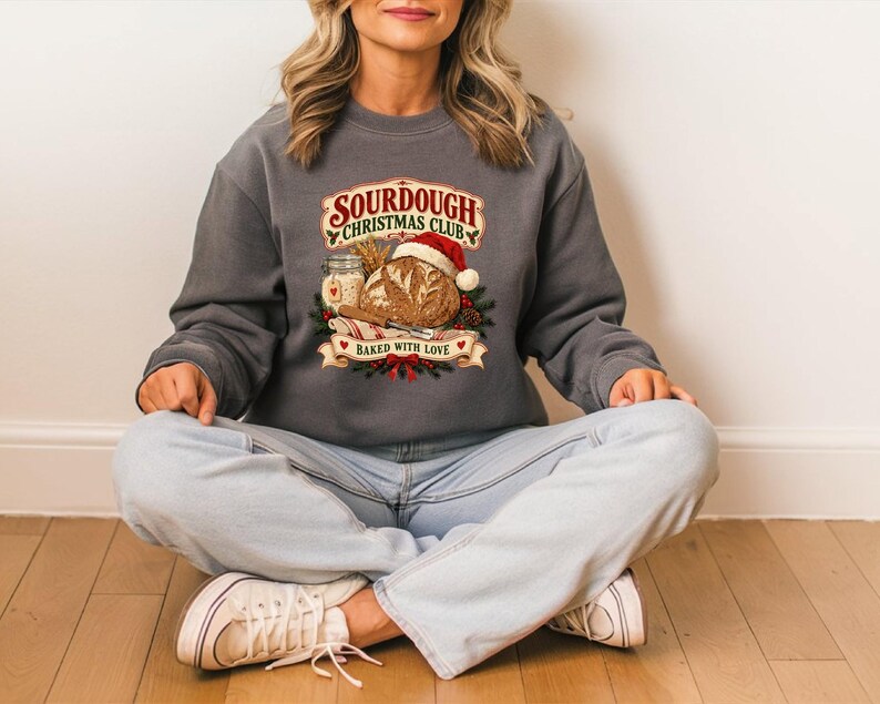 Sourdough Christmas Shirt, Retro Baker Holiday Tee, Baking Lover Gift