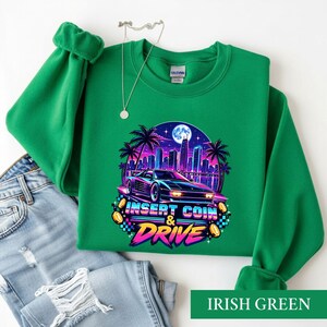 Synthwave Race Car Shirt, Retro Arcade Car Lover Sweatshirt, 80s Outrun Gamer Tee
