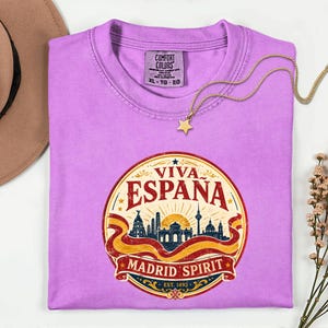 Viva España Madrid Spirit T-Shirt, Vintage Spain Travel Graphic Tee