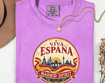 Viva España Madrid Spirit T-Shirt, Vintage Spain Travel Graphic Tee