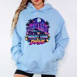 Synthwave Race Car Shirt, Retro Arcade Car Lover Sweatshirt, 80s Outrun Gamer Tee