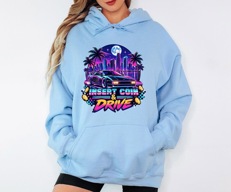 Synthwave Race Car Shirt, Retro Arcade Car Lover Sweatshirt, 80s Outrun Gamer Tee