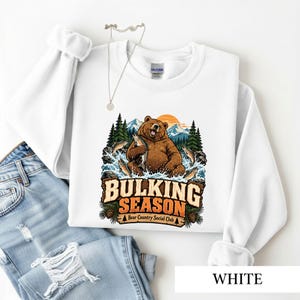 Bulking Season Bear Shirt, Funny Gym Fishing Tee, Outdoorsy Animal Lover Gift