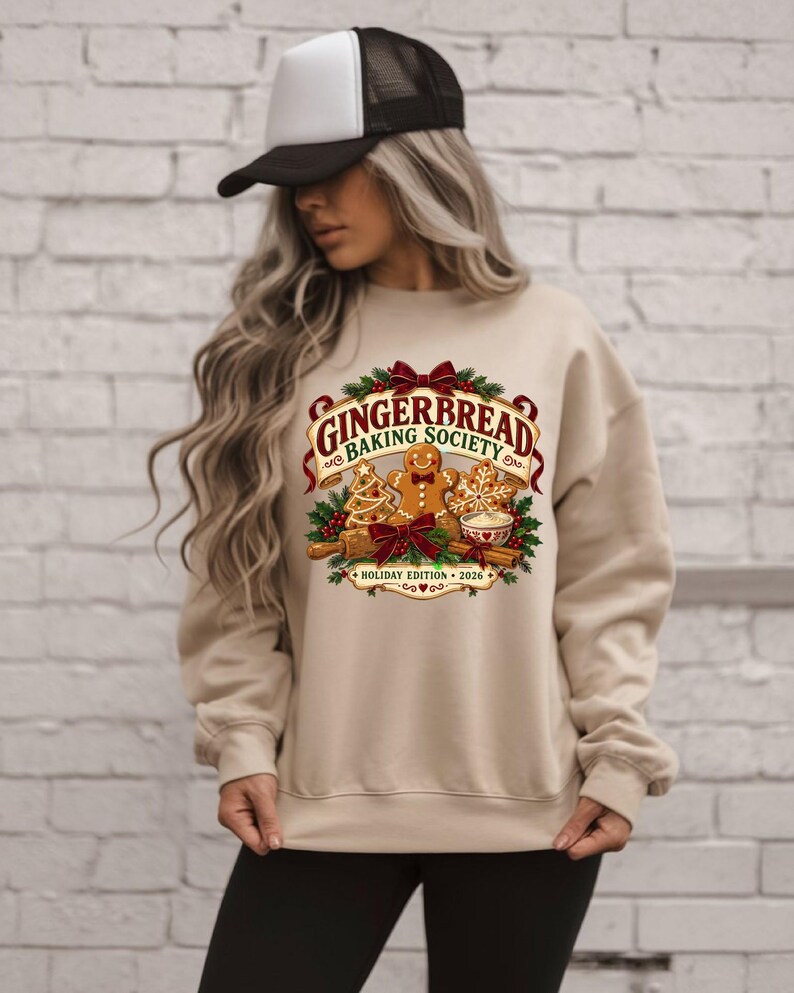 Gingerbread Baking Shirt, Christmas Cookie Baker Tee, Holiday Baking Society Graphic, Baker Gift