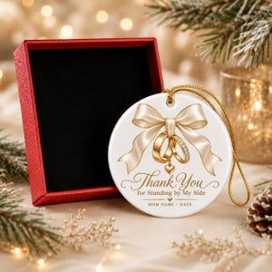 Personalized Mother of the Bride Ornament, Custom Wedding Keepsake, Mom Thank You Gift