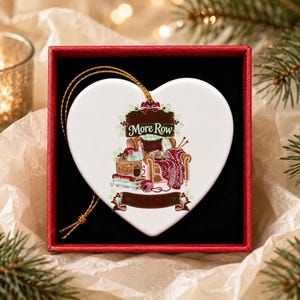 Personalized Knitting Ornament, Custom Knitter Keepsake, Cozy Cat Christmas Ornament