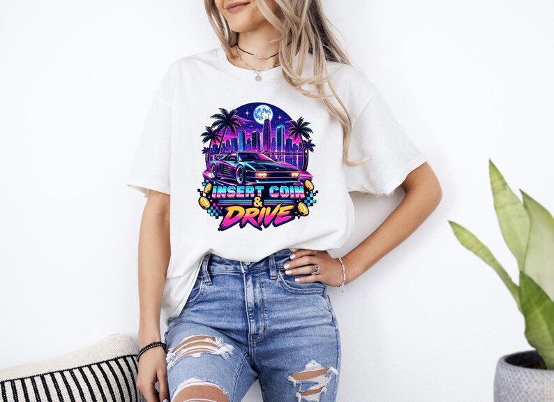 Synthwave Race Car Shirt, Retro Arcade Car Lover Sweatshirt, 80s Outrun Gamer Tee