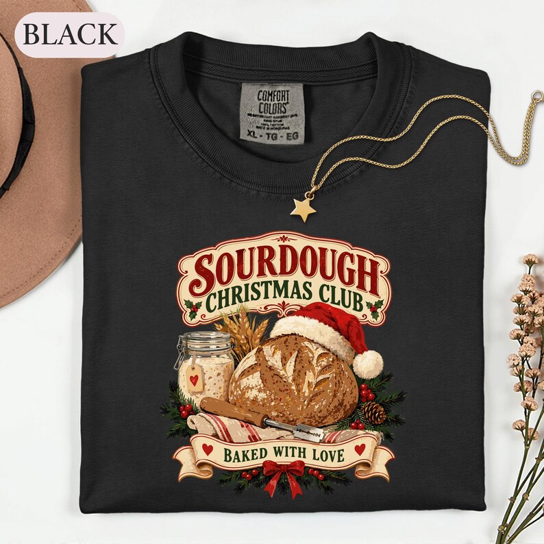 Sourdough Christmas Shirt, Retro Baker Holiday Tee, Baking Lover Gift