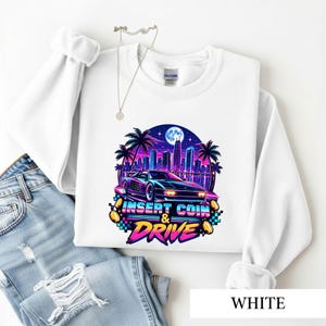 Synthwave Race Car Shirt, Retro Arcade Car Lover Sweatshirt, 80s Outrun Gamer Tee