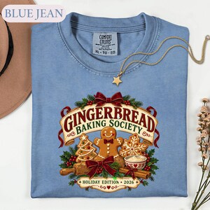 Gingerbread Baking Shirt, Christmas Cookie Baker Tee, Holiday Baking Society Graphic, Baker Gift