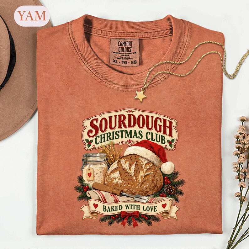 Sourdough Christmas Shirt, Retro Baker Holiday Tee, Baking Lover Gift