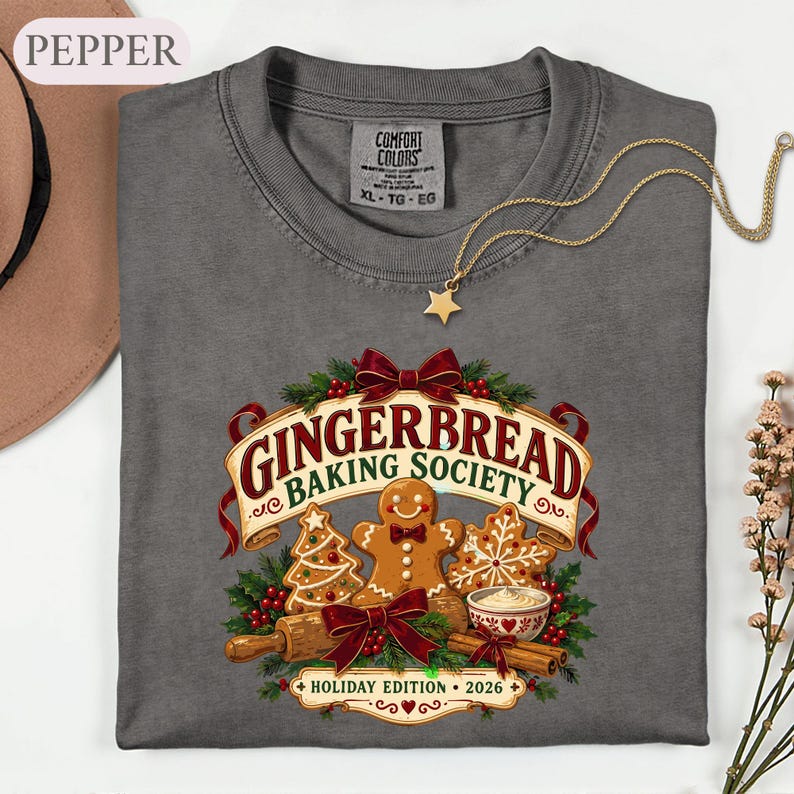 Gingerbread Baking Shirt, Christmas Cookie Baker Tee, Holiday Baking Society Graphic, Baker Gift