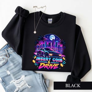 Synthwave Race Car Shirt, Retro Arcade Car Lover Sweatshirt, 80s Outrun Gamer Tee