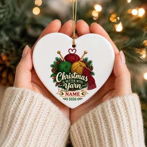 Personalized Knitting Ornament, Custom Yarn Lover Christmas Keepsake, Knit Gift 2026