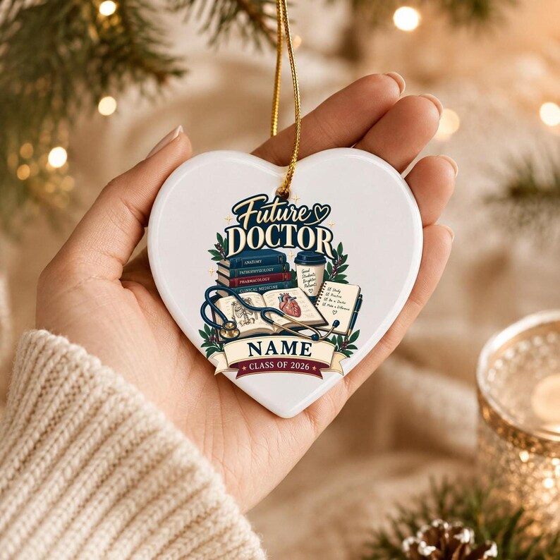 Personalized Future Doctor Ornament, Custom Med Student Keepsake, Class of 2026 Gift
