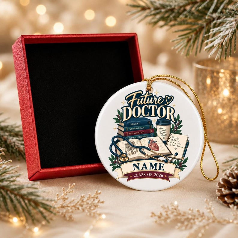 Personalized Future Doctor Ornament, Custom Med Student Keepsake, Class of 2026 Gift