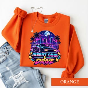 Synthwave Race Car Shirt, Retro Arcade Car Lover Sweatshirt, 80s Outrun Gamer Tee