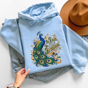 Peacock Shirt, Be Bold Be Brilliant Tee, Inspirational Bird Lover Tshirt, Royal Bird Gift