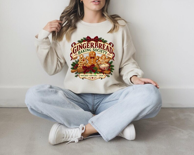 Gingerbread Baking Shirt, Christmas Cookie Baker Tee, Holiday Baking Society Graphic, Baker Gift