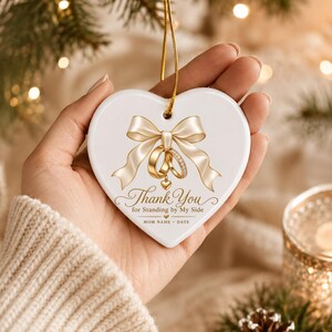 Personalized Mother of the Bride Ornament, Custom Wedding Keepsake, Mom Thank You Gift