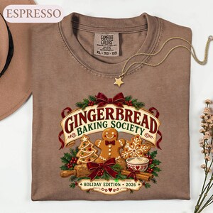 Gingerbread Baking Shirt, Christmas Cookie Baker Tee, Holiday Baking Society Graphic, Baker Gift