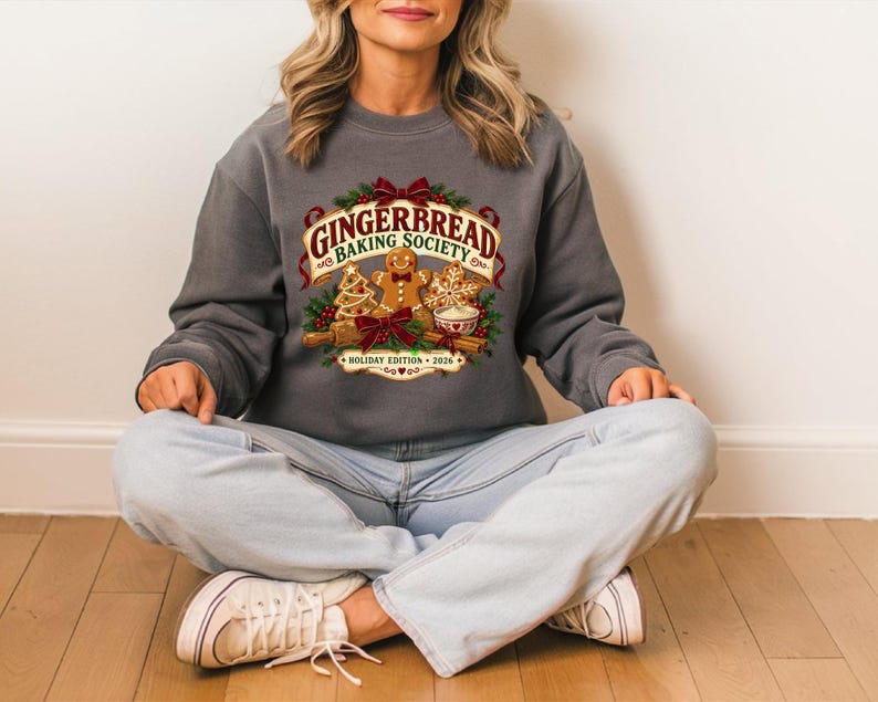 Gingerbread Baking Shirt, Christmas Cookie Baker Tee, Holiday Baking Society Graphic, Baker Gift