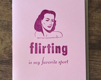 Flirting is My Favorite Sport - Letterpress Card