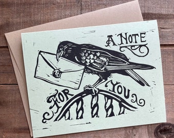 Crow Delivery Note For You Greeting Card