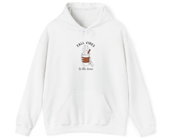 Skeleton Coffee „Fall Vibes“-Hoodie | Skelett-Humor, Halloween-Gothic