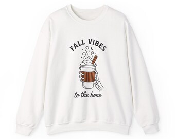 Herbstliche Stimmung pur – Sweatshirt | Skelett-Kaffee, Halloween-Humor