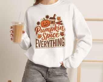 Sweatshirt mit Kürbisgewürz-Motiv | Herbstliches Design mit Kürbis-Latte-Motiv
