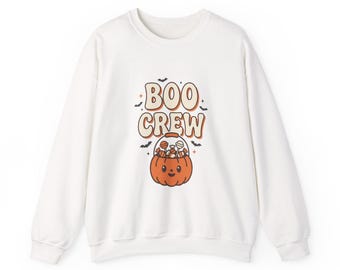 Boo Crew Kürbis-Sweatshirt | Herbstliche Halloween-Ästhetik, niedliches Kürbis-Design