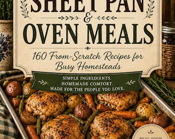 Libro de cocina de recetas caseras para horno y bandeja de horno / 160 recetas desde cero (PDF digital)