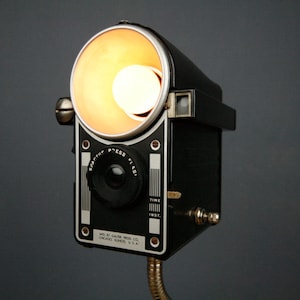 Handmade Upcycled Vintage Camera Lamp