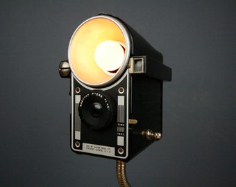 Handmade Upcycled Vintage Camera Lamp