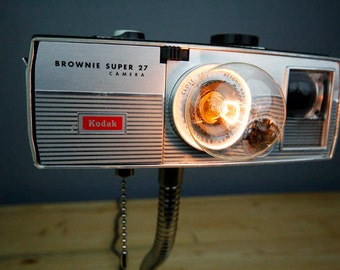 Upcycled Camera Lamp - Kodak Brownie Super 27