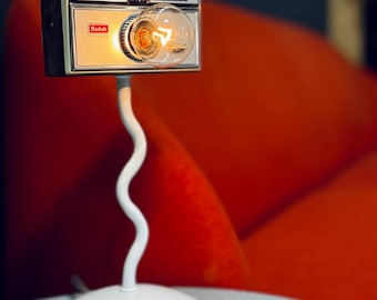 Vintage Kodak Instamatic 104 Up-Cycled Camera Lamp — Retro Desk Light | Handmade One-of-a-Kind