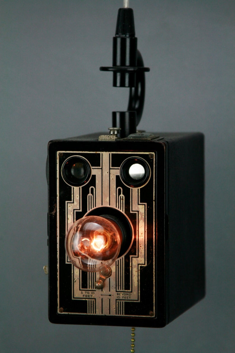 Upcycled Art Deco Camera Lamp Kodak Brownie Six20 Box Etsy