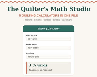Calculadoras matemáticas interactivas para acolchado, bordes de ribete para forro (descarga digital)