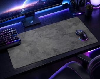 Alfombrilla de escritorio XXL gris, alfombrilla minimalista para ratón de juegos, superficie para espacio de trabajo de oficina.