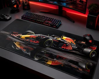Alfombrilla de escritorio Formula Racing, alfombrilla de ratón para juegos XXL, alfombrilla antideslizante para espacio de trabajo.