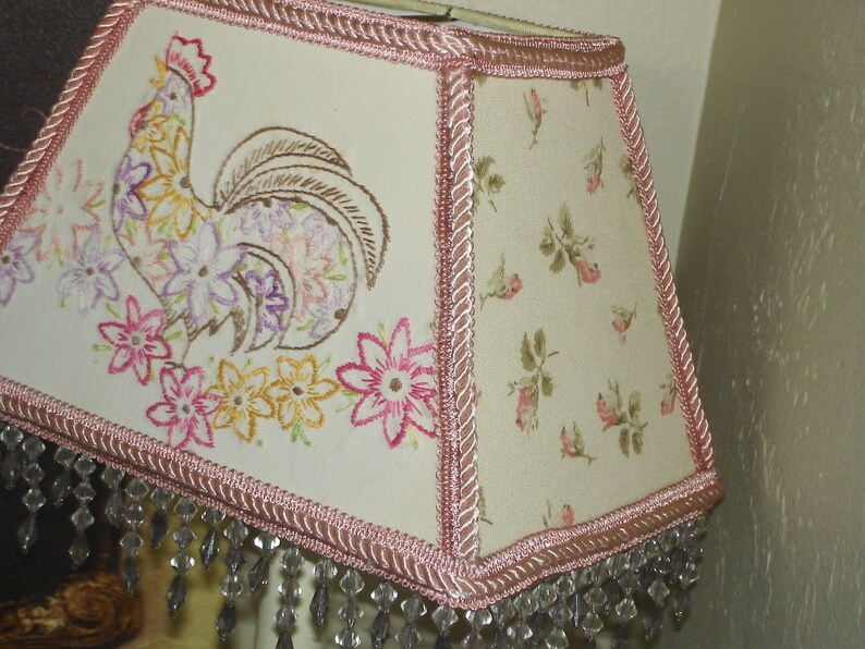 French Country Rooster Lamp Shade Decor Small Lampshade Farmhouse Table