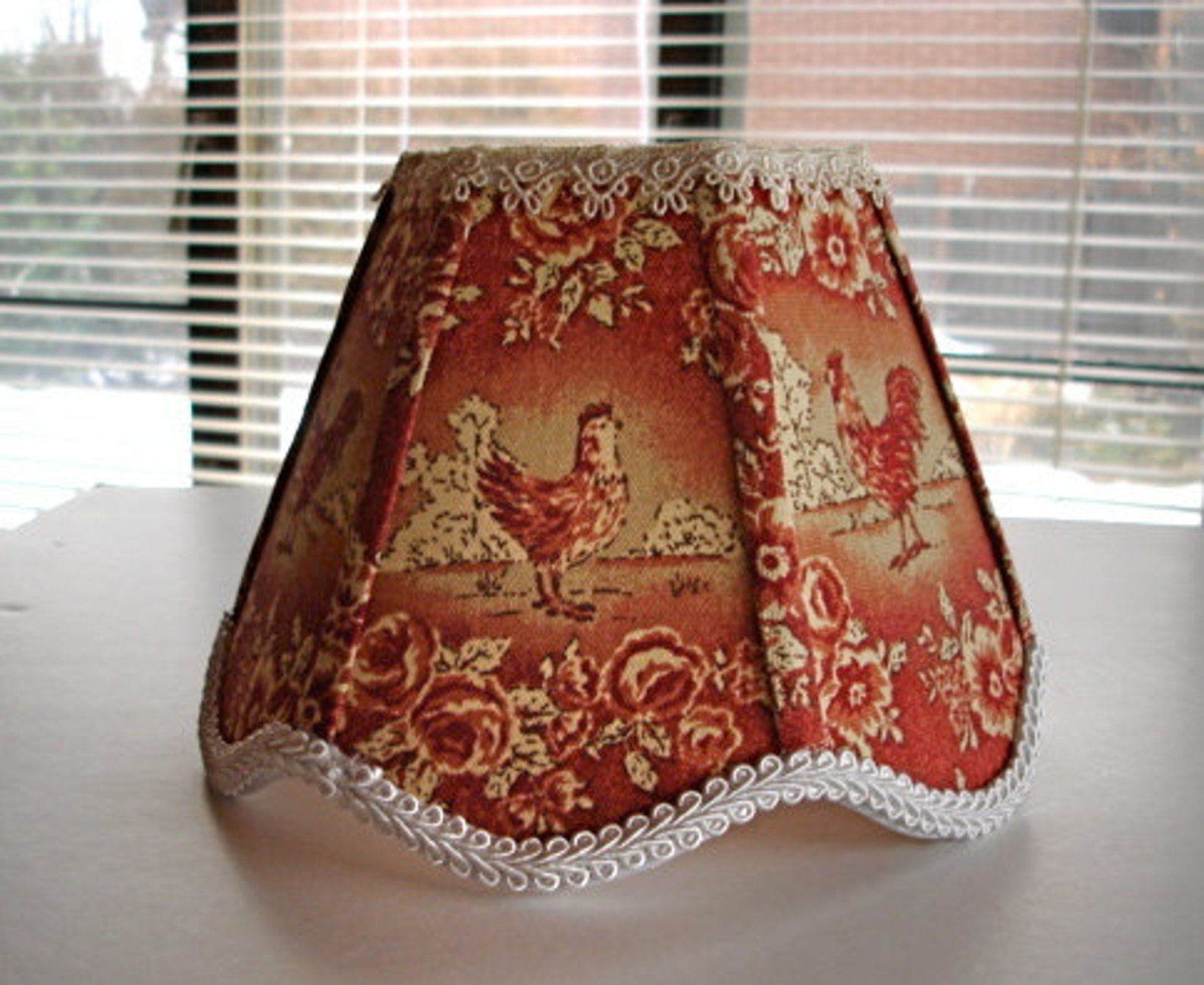 French Country Rooster Lamp Shade Kitchen Farmhouse Cottage Etsy