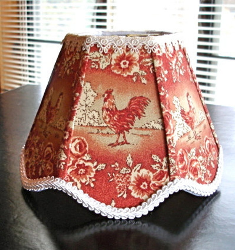 French Country Rooster Lamp Shade Kitchen Farmhouse Cottage Etsy