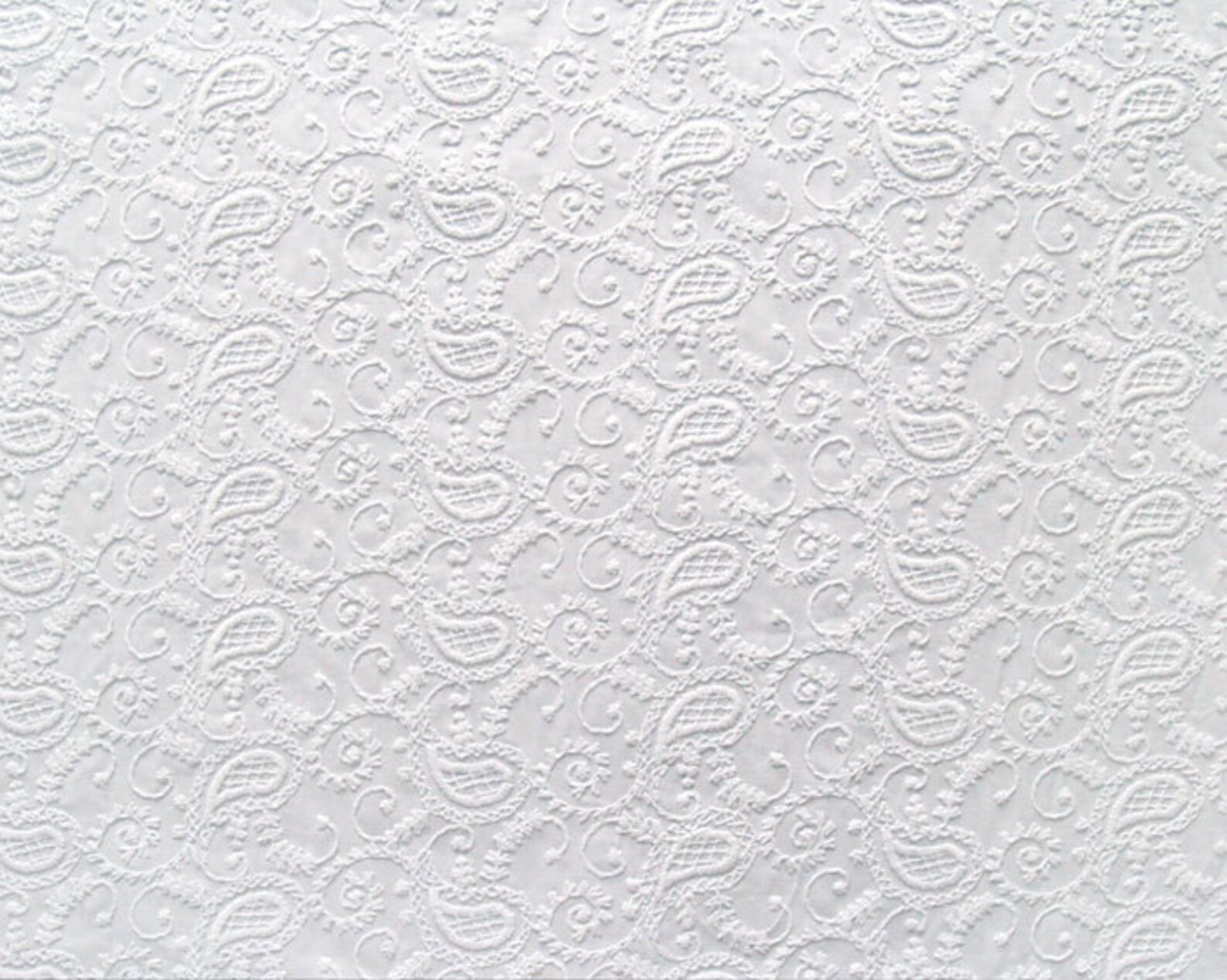 Embroidered Cotton Fabric. WhiteonWhite. Or You Can Dye It. Etsy