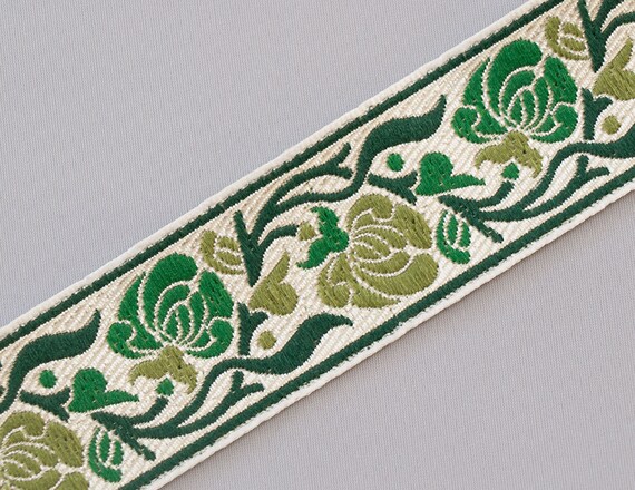 1 yard black khaki olive green woven jacquard sewing trim 3//8/" wide