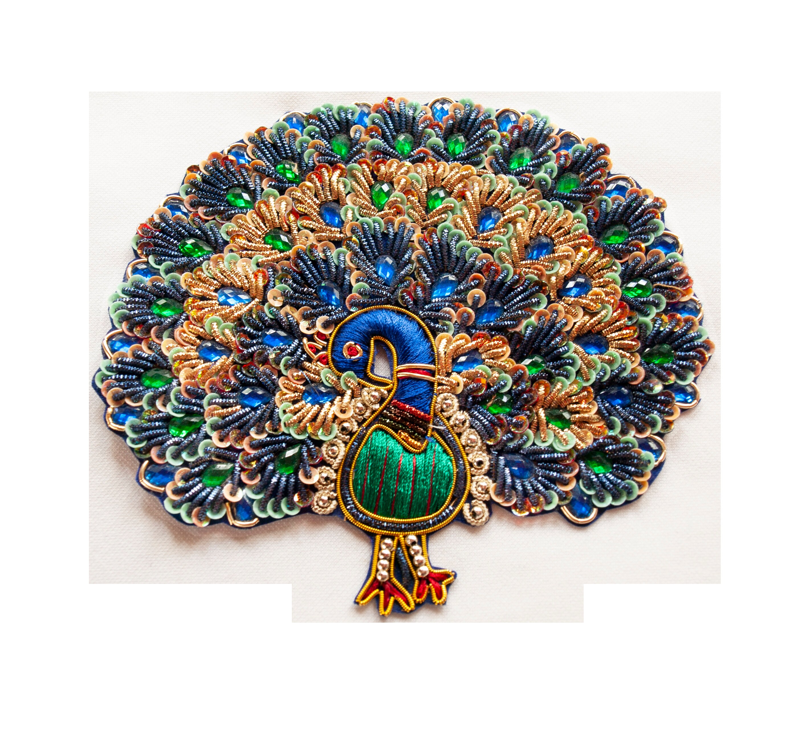 Pair of Applique. Two 2 Grand Peacocks. Handbeaded & Etsy