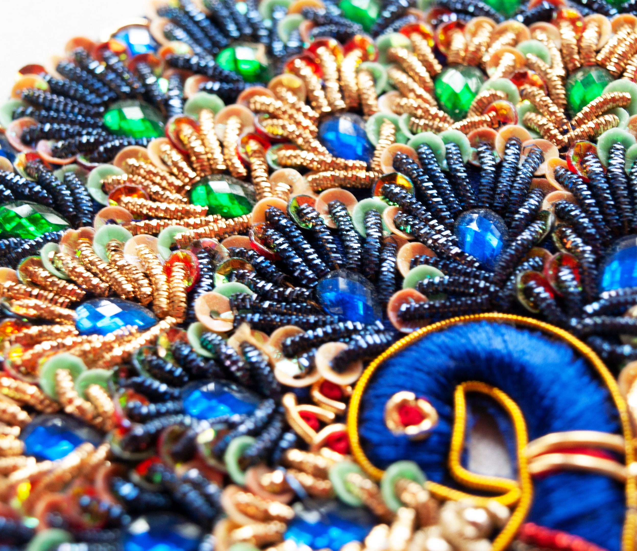 Pair of Applique. Two 2 Grand Peacocks. Handbeaded & Etsy