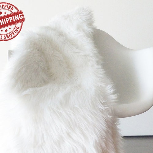 White Fur Throw Blanket Soft Luxurious Fur Fleece Lining Etsy
