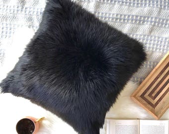 big black fluffy pillows